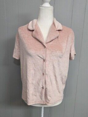 Jaclyn New York Pink Pumpkin Velvour Pajama Top Size S